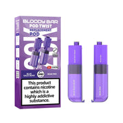 Pack of Bloody Bar Pod Twist 20K Prefilled Replacement Pods in Blue Razz Bear and Bear Mix flavors, offering a sweet and tangy berry candy vape with smooth nicotine delivery; easy-to-use pods designed for rich flavor, consistent vapor, and hassle-free vaping.